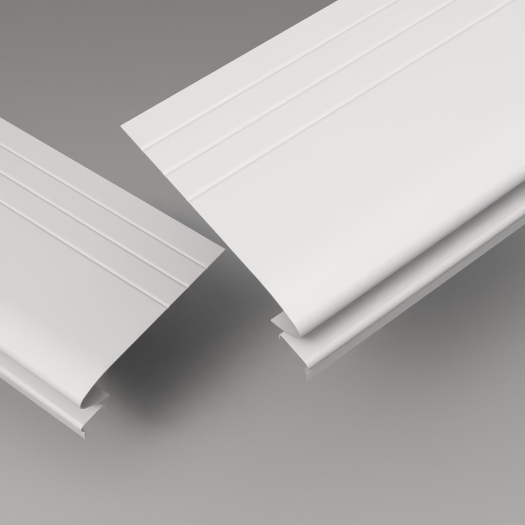 "Rain Armor Pro solid surface gutter guard installed on home showing leaf shedding performance and clean roofline"