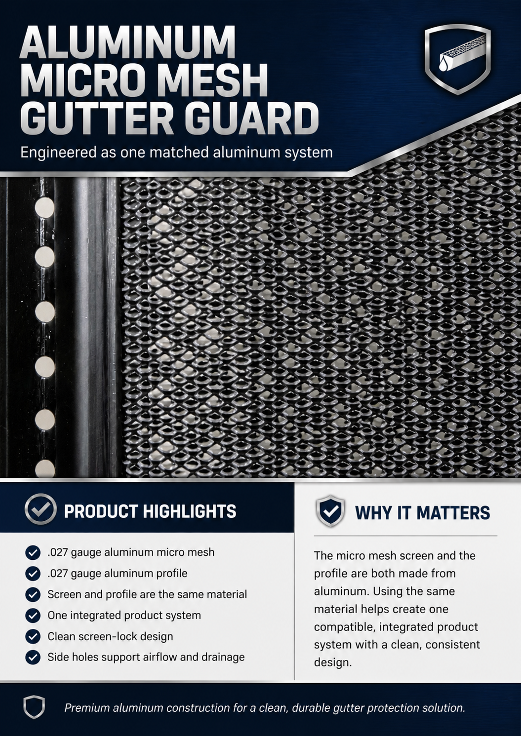 Rain Armor Max® 5" – Micro-Mesh Gutter Protection - Rain Armor® System